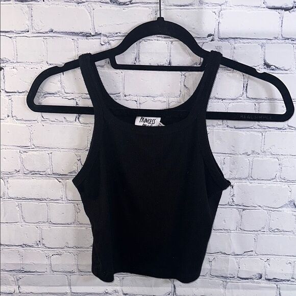 ✨ Princess Polly Black Ribbed Crop Top - Size 4, Perfect Condition - Picture 1 of 3